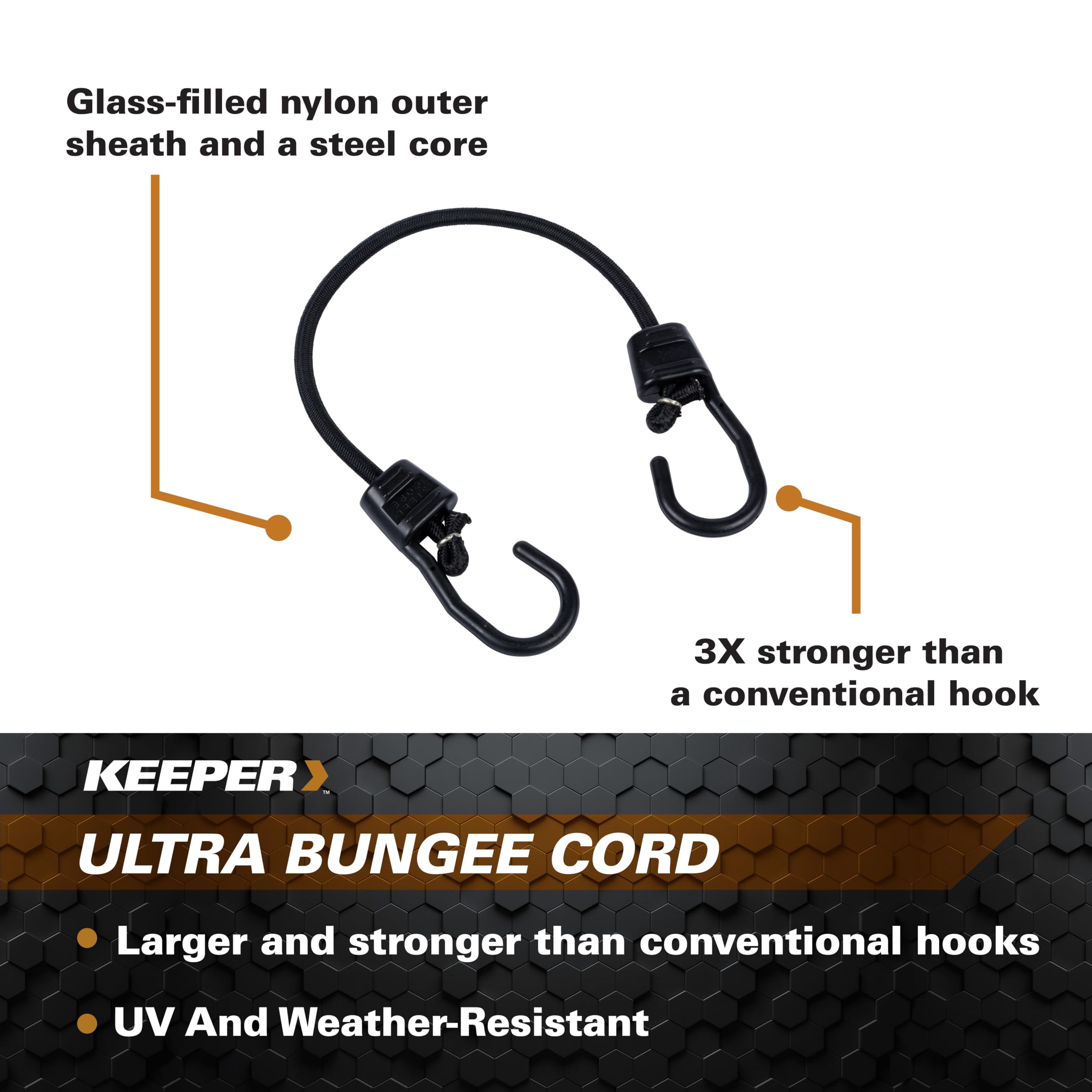 Keeper - 18” Ultra Bungee Cord - UV And Weather-Resistant - Amazon.com